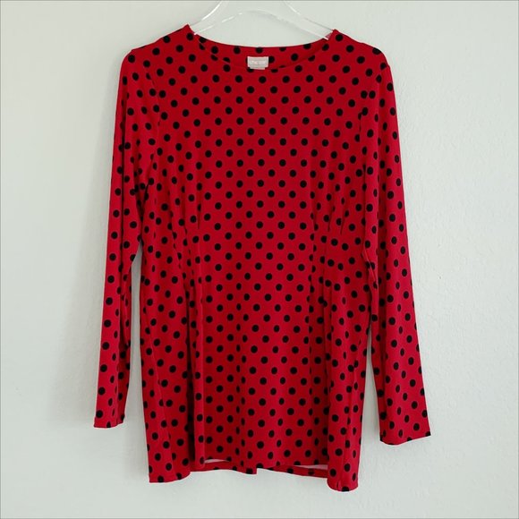 Chico's Tops - CHICO’S Polkadot Pintucked Top